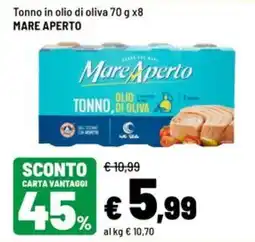 Iper La Grande Tonno in olio di oliva Mare Aperto offerta