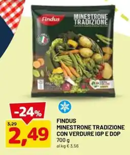 DPiù Findus Minestrone Tradizione con verdure IGP e DOP offerta