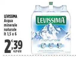 Rossotono Carrefour Acqua minerale naturale Levissima offerta