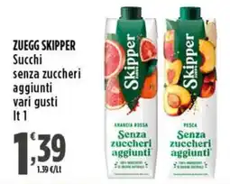 Rossotono Carrefour Zuegg Skipper Succhi senza zuccheri aggiunti offerta