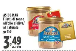 Rossotono Carrefour AS DO MAR Filetti di tonno offerta