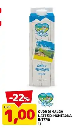DPiù Cuor di Malga Latte di Montagna Intero offerta