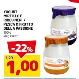 DPiù Yogurt mirtillo e ribes neri / pesca & frutto della passione offerta
