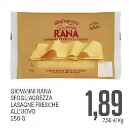 Supermercati Piccolo Giovanni Rana sfogliagrezza lasagne fresche all'uovo offerta
