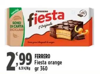 Rossotono Carrefour Ferrero Fiesta orange offerta