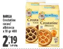 Rossotono Carrefour Barilla Crostatine Cacao/Albicocca offerta