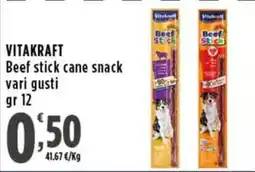 Rossotono Carrefour Vitakraft Beef stick cane snack offerta