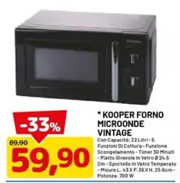 DPiù Kooper forno microonde vintage offerta