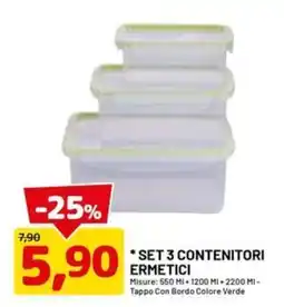 DPiù Set 3 contenitori ermetici offerta