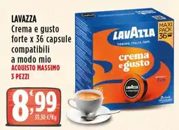 Rossotono Carrefour Lavazza crema e gusto offerta