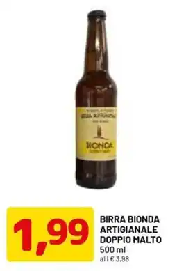 DPiù Birra bionda artigianale doppio malto offerta