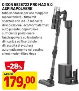 DPiù Dixon aspirapolvere pro max 5.0 offerta