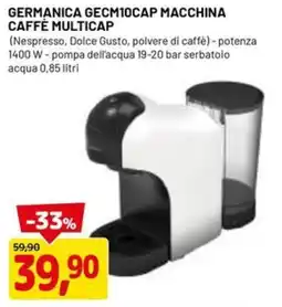 DPiù Germanica macchina caffè multicap offerta