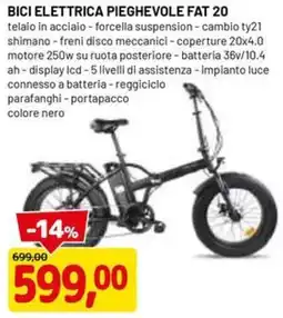 DPiù Bici elettrica pieghevole fat 20 offerta