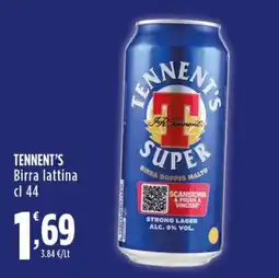 Rossotono Carrefour Tennent's Birra lattina offerta