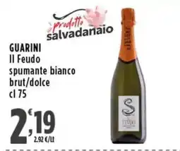 Rossotono Carrefour Guarini Il Feudo spumante bianco offerta