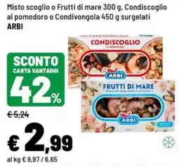 Iper La Grande Condiscoglio al pomodoro o Frutti di mare ARBI offerta