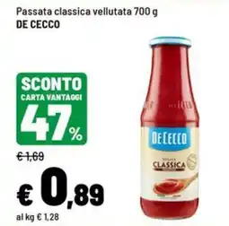 Iper La Grande Passata classica vellutata De Cecco offerta