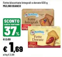 Iper La Grande Fette biscottate integrali o dorate Mulino Bianco offerta