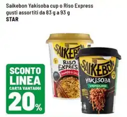 Iper La Grande Saikebon Yakisoba cup o Riso Express offerta