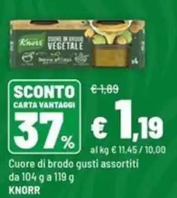 Iper La Grande Cuore di brodo gusti assortiti Knorr offerta