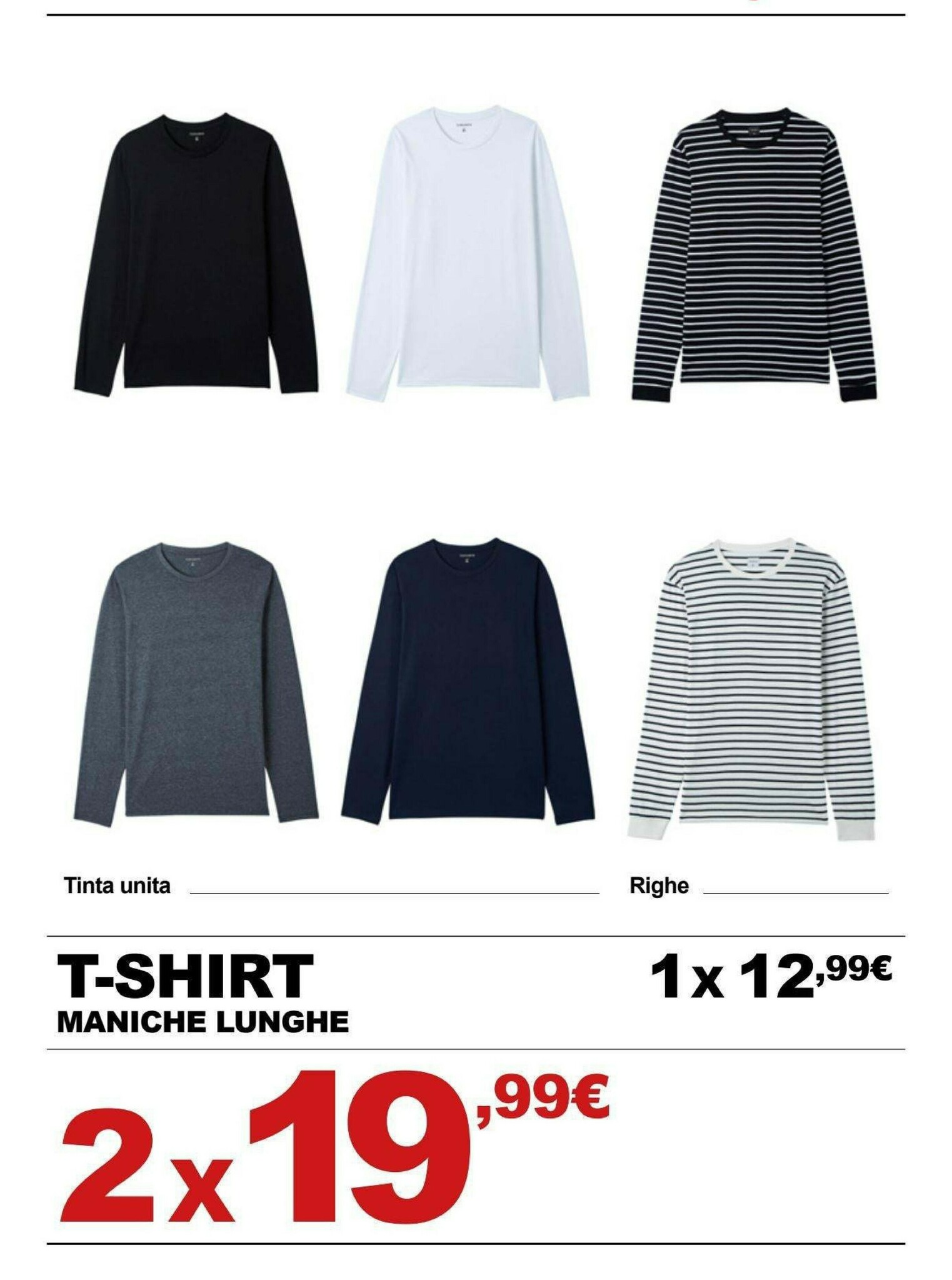 T-shirt maniche lunghe offerta di Terranova