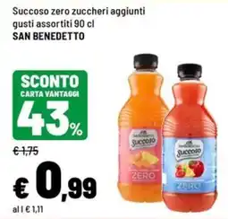 Iper La Grande Succoso zero zuccheri aggiunti San Benedetto offerta