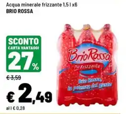 Iper La Grande Acqua minerale frizzante Brio Rossa offerta