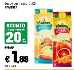 Iper La Grande Succo gusti assortiti Pfanner offerta