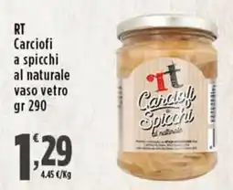 Rossotono Carrefour Carciofi a spicchi al naturale offerta