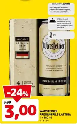 DPiù Warsteiner Premium Pils Lattina offerta