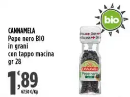 Rossotono Carrefour Cannamela Pepe nero BIO offerta