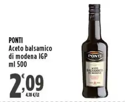 Rossotono Carrefour Aceto balsamico di modena IGP Ponti offerta
