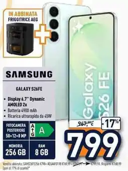 Unieuro Samsung Galaxy S26 FE offerta