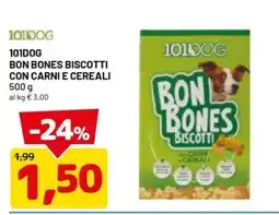 DPiù 101dog bon bones biscotti con carni e cereali offerta