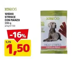 DPiù 101dog strisce con manzo offerta