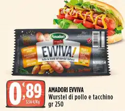 Rossotono Carrefour Amadori Evviva Wurstel di pollo e tacchino offerta