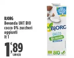 Rossotono Carrefour Bjorg bevanda uht bio cocco offerta