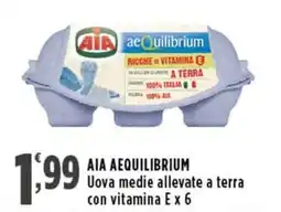 Rossotono Carrefour AIA AEQUILIBRIUM Uova medie allevate a terra con vitamina E x 6 offerta