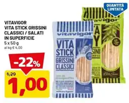 DPiù Vitavigor Vita Stick Grissini Classici offerta