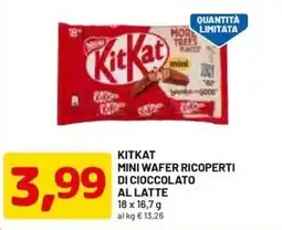 DPiù KitKat mini wafer ricoperti di cioccolato al latte offerta