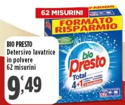 Rossotono Carrefour Detersivo lavatrice in polvere bio Presto offerta