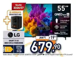 Unieuro LG SMART TV 4K QNED EVO AI 55QNE8MB offerta