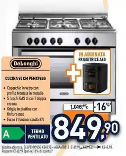 Unieuro Cucina 90 cm DeLonghi offerta