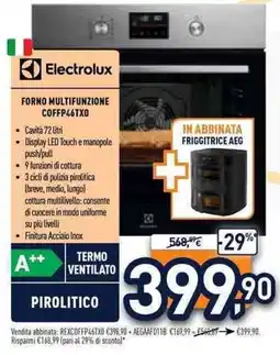 Unieuro Forno multifunzione Electrolux offerta