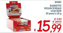 Zona Barrette milk&cereals loacker offerta