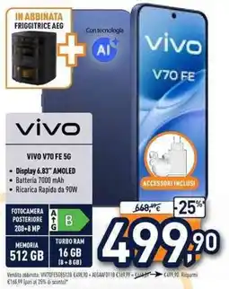 Unieuro vivo V70 FE 5G offerta