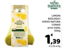 Conad City Limoni biologici verso natura offerta