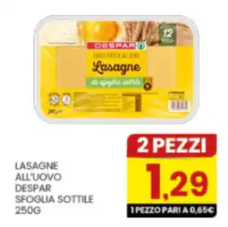 Despar Lasagne all'uovo Despar sfoglia sottile offerta