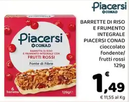 Conad City Barrette di riso e frumento integrale Piacersi Conad offerta